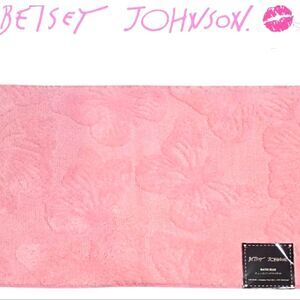 Betsey Johnson Butterfly Embossed Plusg Bath Rug- Pink